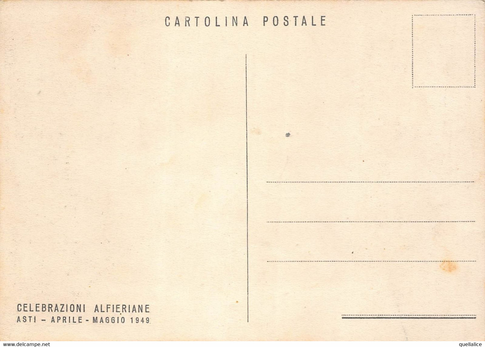 02262 "ASTI 1749/1949 - CELEBRAZIONI ALFIERIANE - SCHIAVI SPREGIARE ED ABORRIR TIRANNI TAL FU......." CART NON SPED - Einweihungen