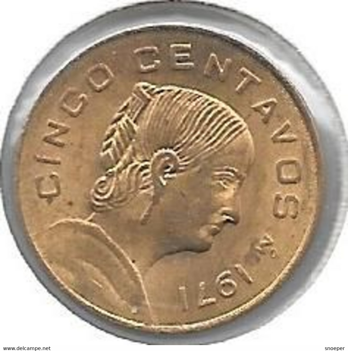 *mexico 5 Centavos 1971 Km 42 7  Unc - Mexique