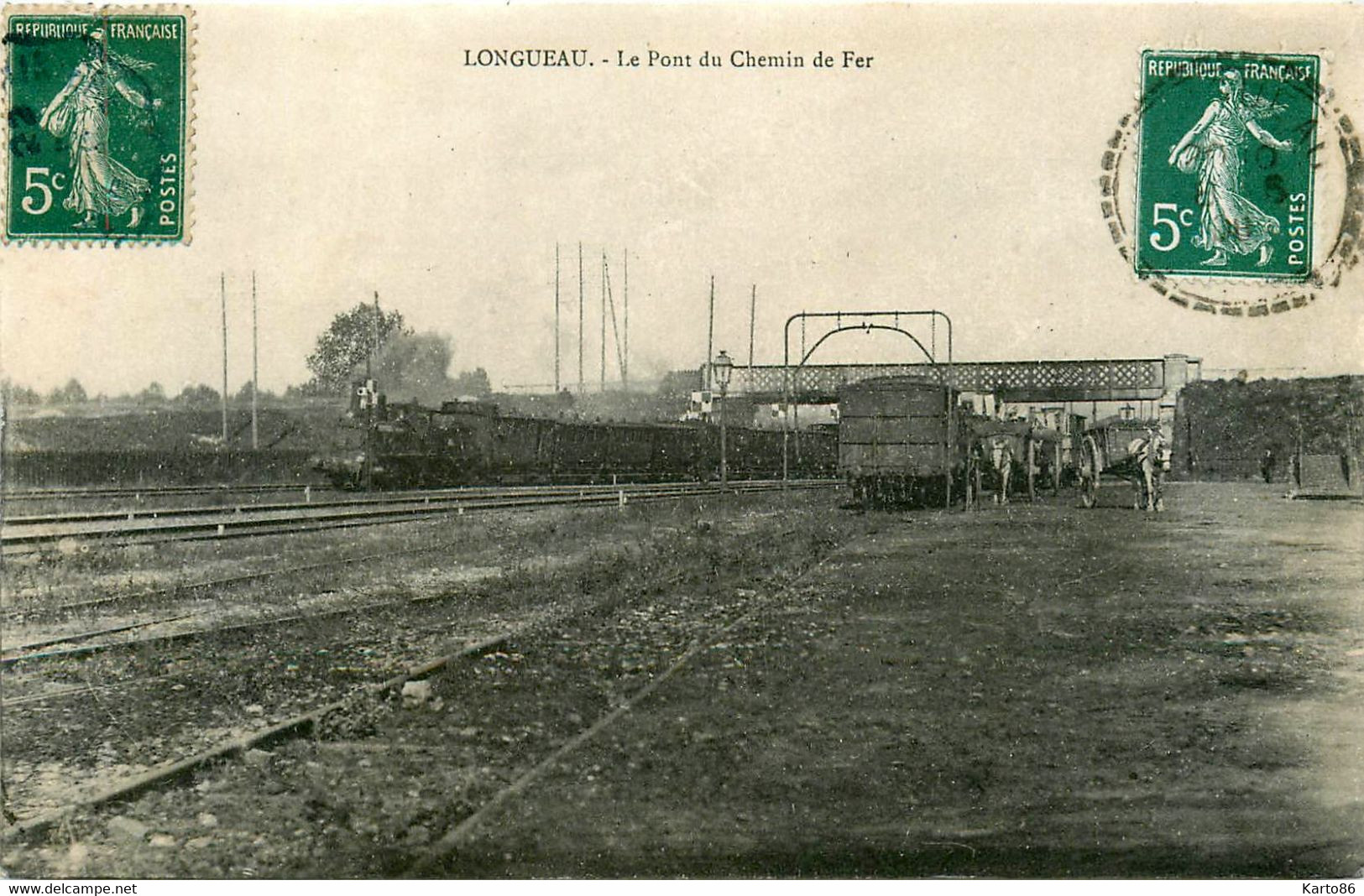 Longueau * Le Pont Du Chemin De Fer * Train Locomotive * Attelage - Longueau