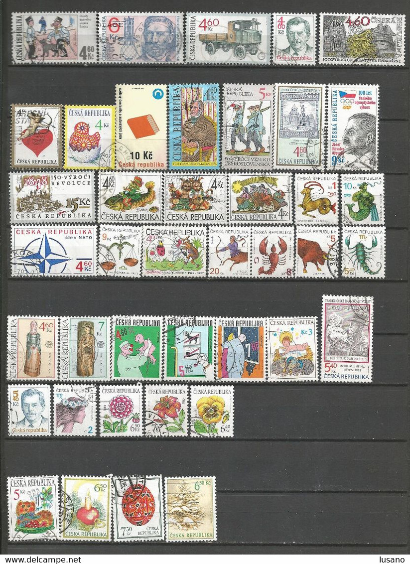 République Tchèque + Slovaquie : Petit Lot De Timbres Oblitérés, Tous Différents - Verzamelingen (zonder Album)