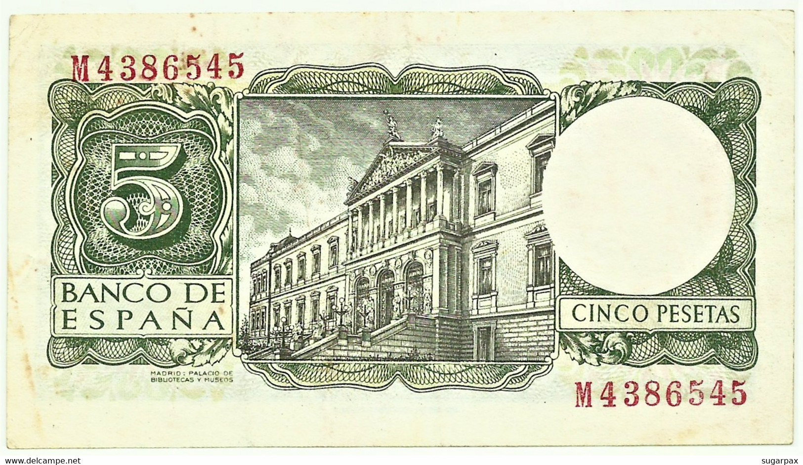 ESPAÑA - 5 Pesetas - 22.07.1954 - Pick 146 - Serie M - King Alfonso X - 5 Pesetas