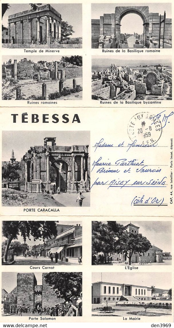 Algérie - TEBESSA - Carte-Lettre En 3 Parties - 13 Petites Photos (voir Les 4 Scans) - Tebessa