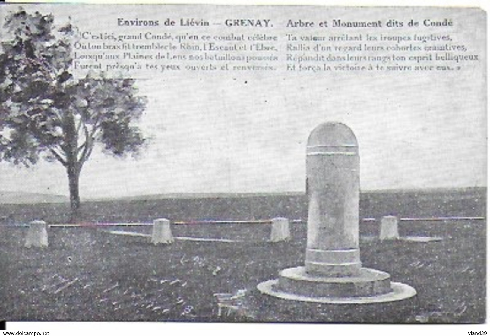 Lievin - Environs : Grenay : Arbre Et Monument Dits De Condé - Lievin