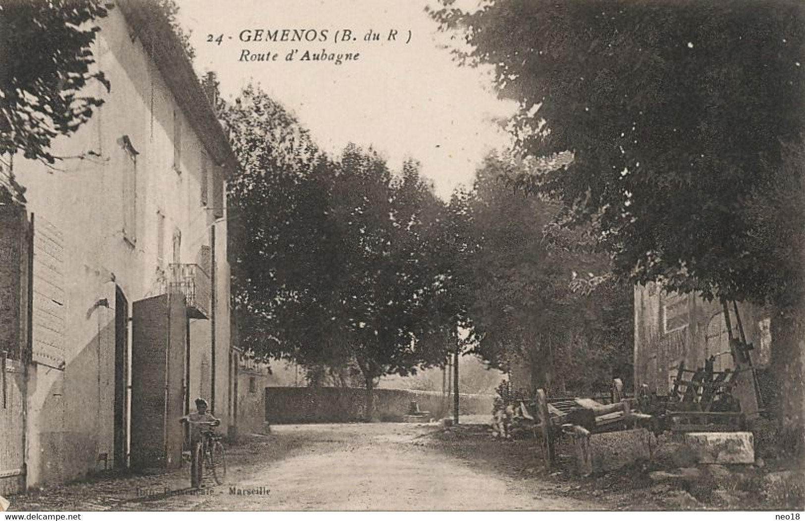 Gemenos Route D' Aubagne  1918 Texte Amusant Au Dos. Loufoque De Benoit , Bon Débarras - Sonstige & Ohne Zuordnung