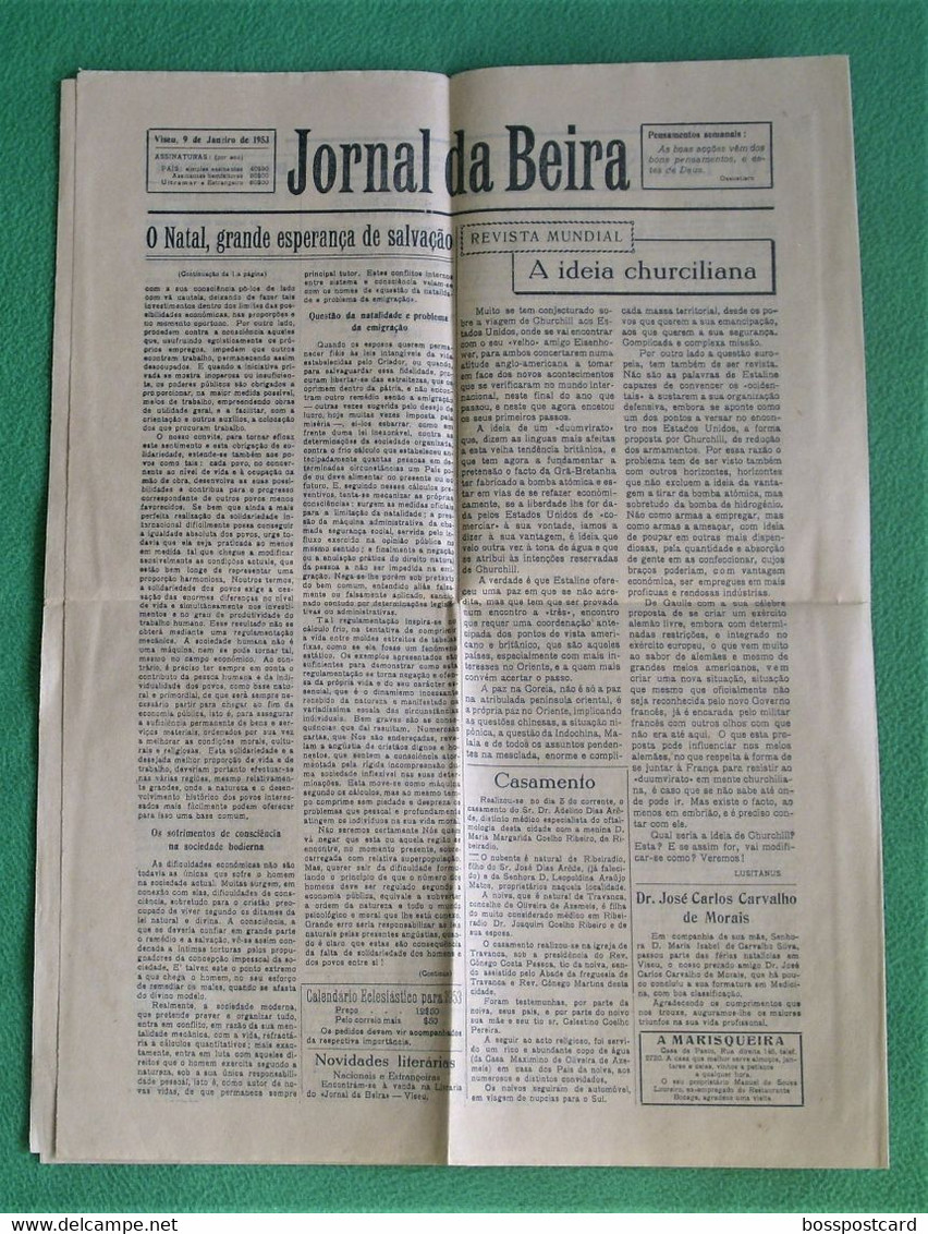 Viseu - Jornal Da Beira Nº 1662 De 1953 - Imprensa - Portugal - Informations Générales