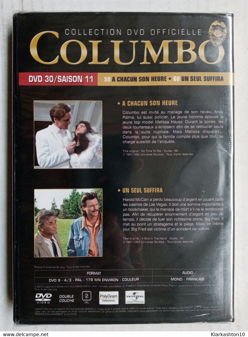 Columbo - DVD 30 Saison 11, Épisodes 59-60/ DVD Simple - Autres & Non Classés