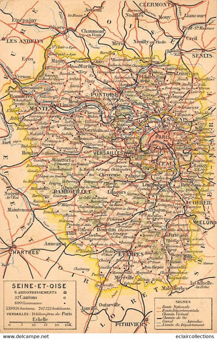 Non Classés. Divers      78   Carte Du Département Ex: Seine Et Oise   (voir Scan) - Andere & Zonder Classificatie