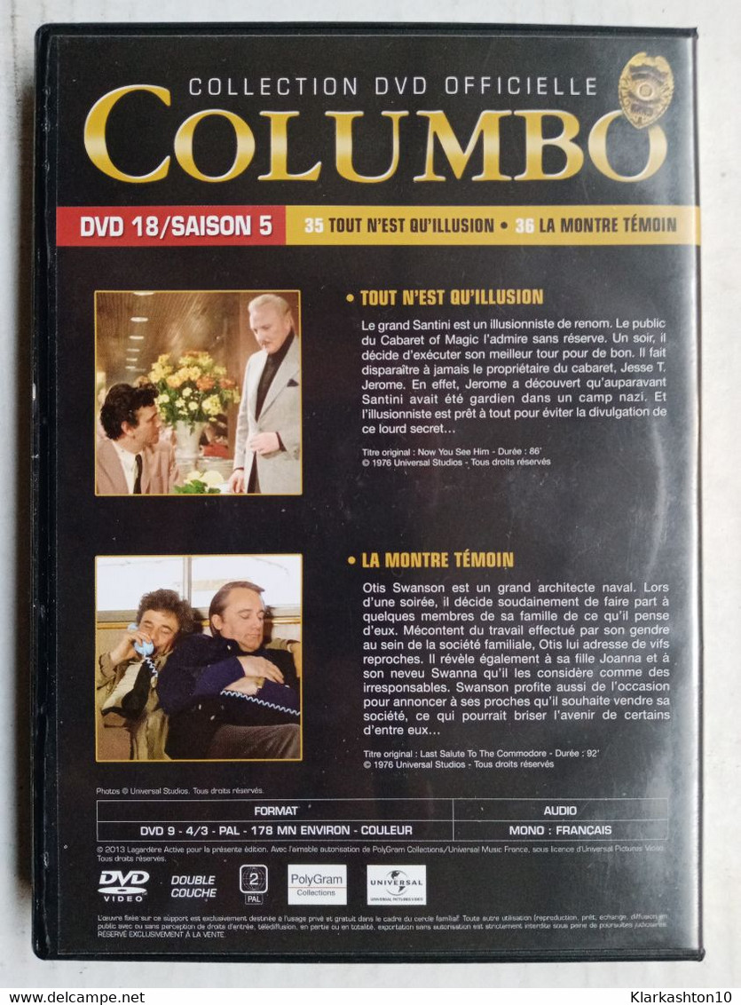 Columbo - DVD 18 Saison 5, Épisodes 35-36/ DVD Simple - Autres & Non Classés