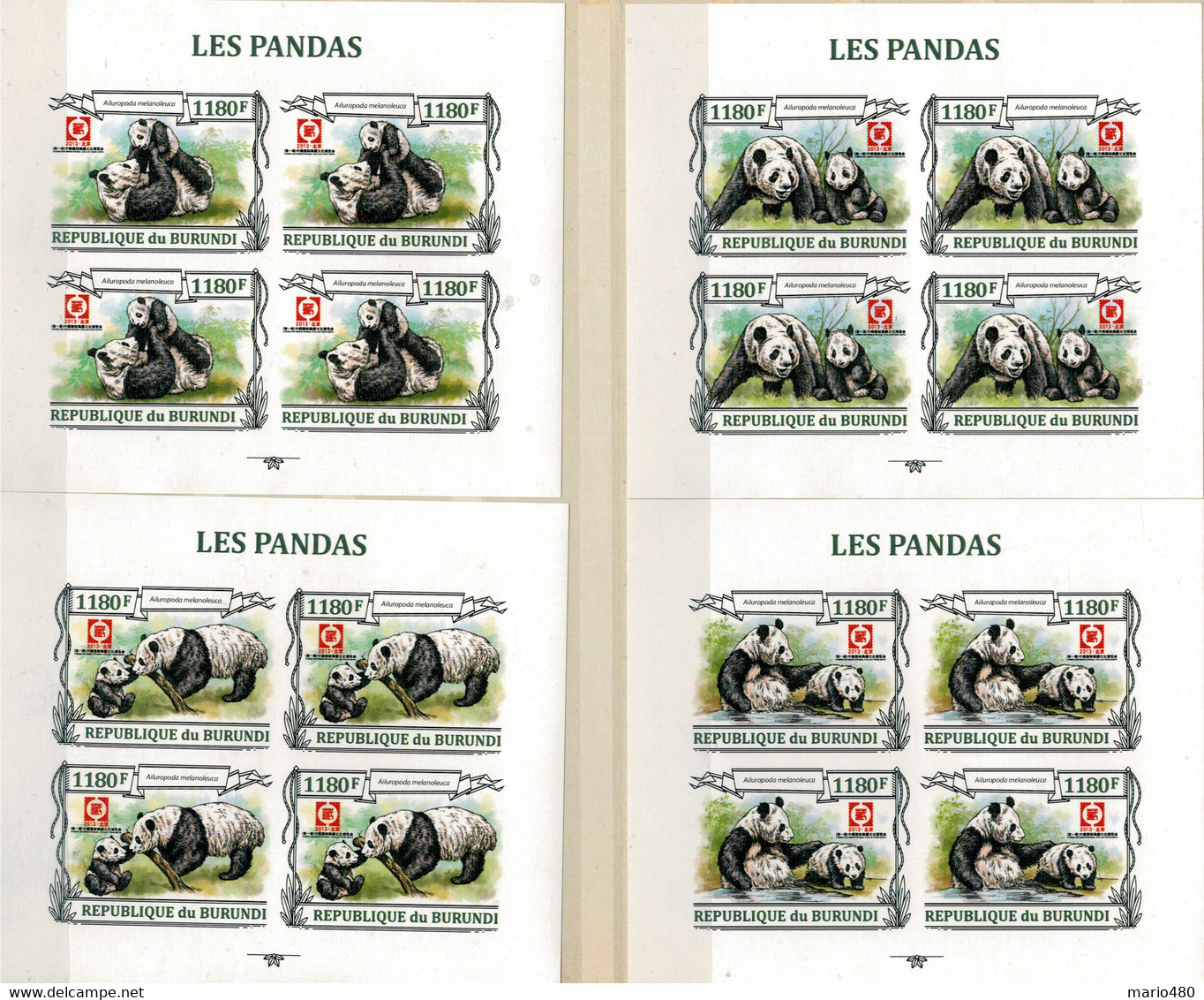 REPUBLIQUE  DU BURUNDI   CHINA  INTERNATIONAL COLLECTION EXPO  2013  (SHEET WITH 4 STAMPS) MNH ** - Burundi