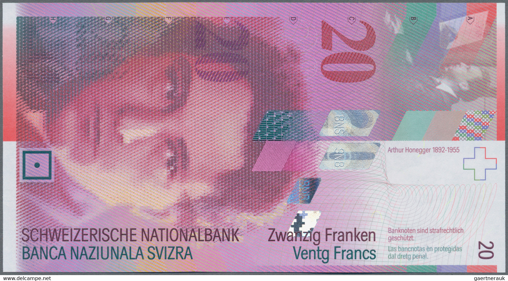 Switzerland / Schweiz: Very nice set with 9 banknotes, comprising 3x 10, 2x 20, 2x 50, 100 and 200 F