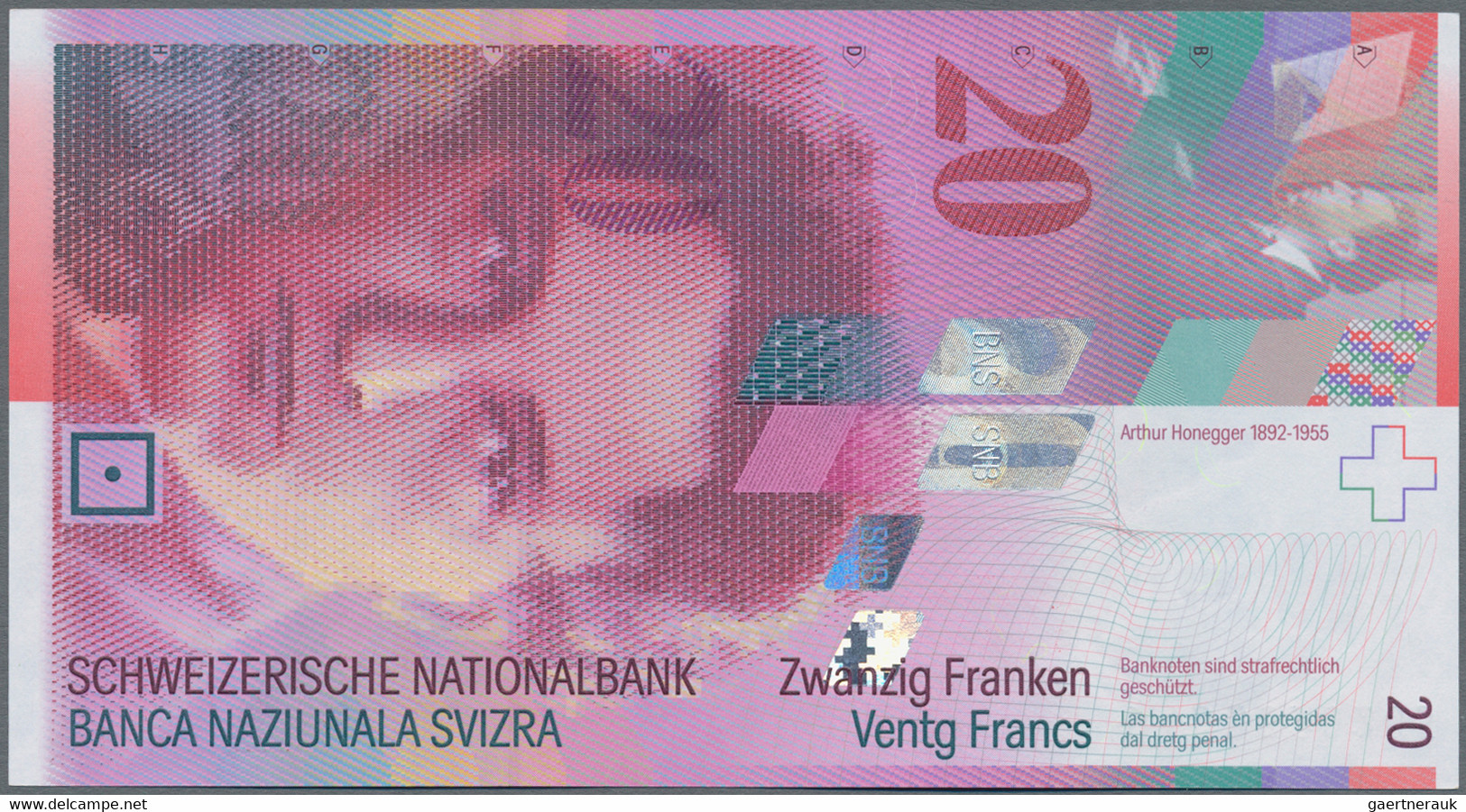 Switzerland / Schweiz: Very nice set with 9 banknotes, comprising 3x 10, 2x 20, 2x 50, 100 and 200 F