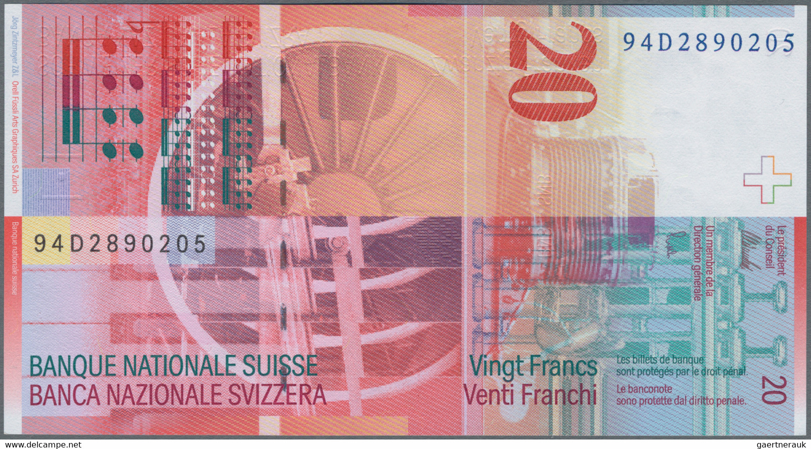 Switzerland / Schweiz: Very nice set with 9 banknotes, comprising 3x 10, 2x 20, 2x 50, 100 and 200 F