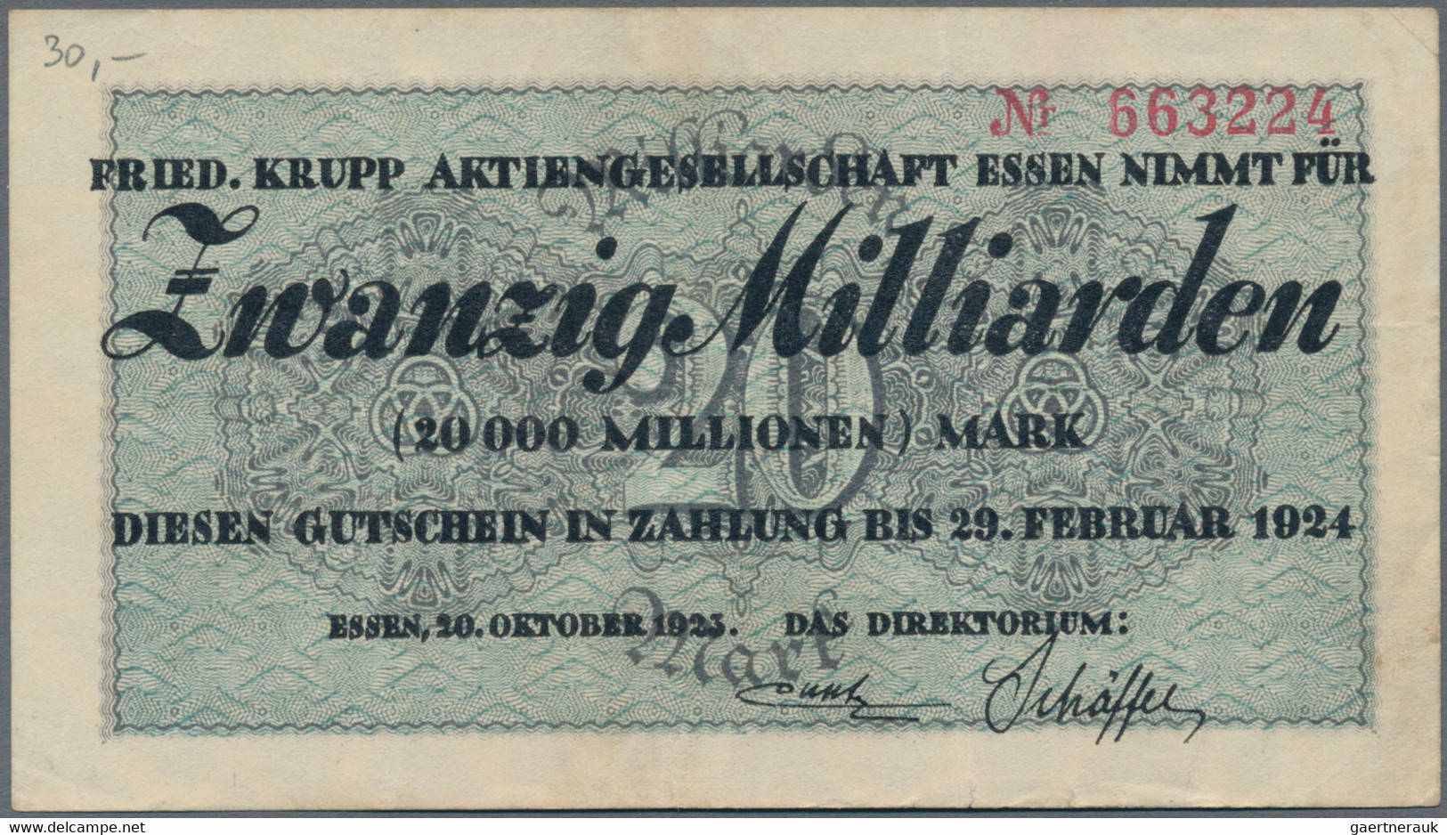 Deutschland - Notgeld - Rheinland: Essen, Friedrich Krupp AG, Lot Von 15 Groß- Und 41 Kleingeldschei - [11] Local Banknote Issues