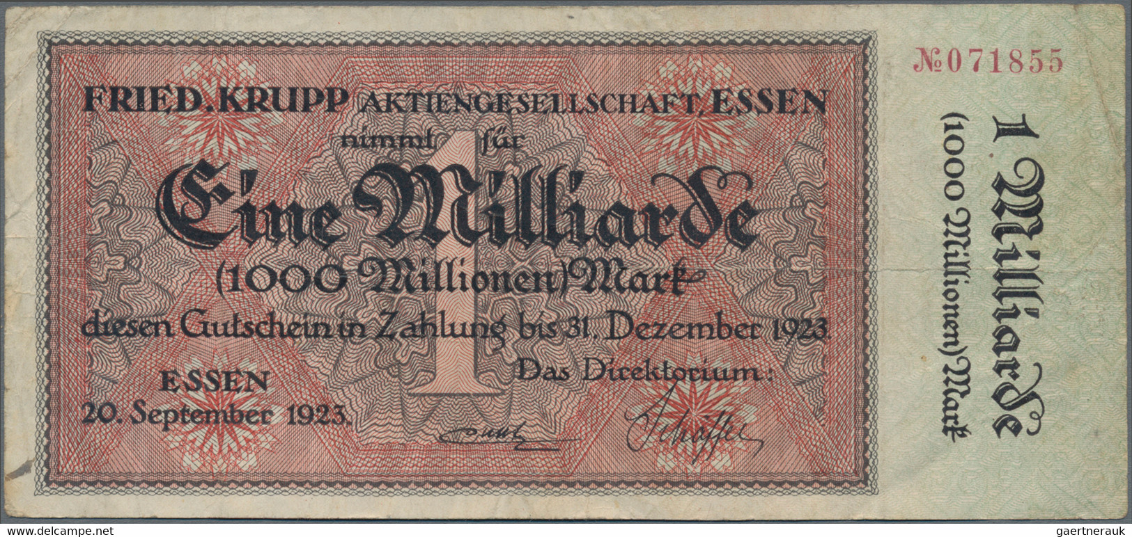 Deutschland - Notgeld - Rheinland: Essen, Friedrich Krupp AG, Lot von 15 Groß- und 41 Kleingeldschei