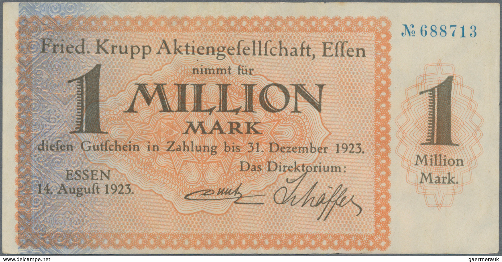 Deutschland - Notgeld - Rheinland: Essen, Friedrich Krupp AG, Lot von 15 Groß- und 41 Kleingeldschei