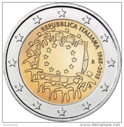 Italie  2015    2 Euro Commemo 30 Jaar Europese Vlag (gezamelijke Munt)      UNC Uit De Rol  UNC Du Rouleaux !! - Italy