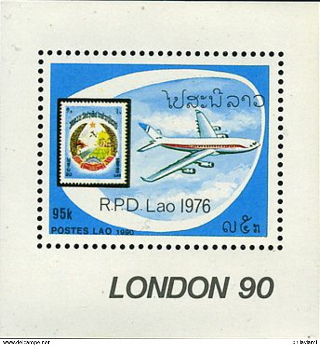 Laos 1990 London Philatelic Exposition Salon Philatélique Iliouchine  IL-86 Air Laos - Flugzeuge