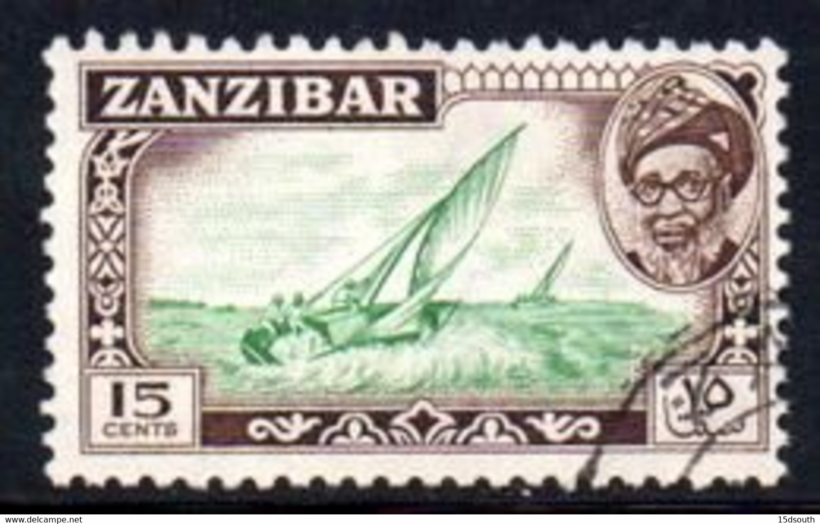 Zanzibar - 1957 15c Dhow (o) # SG 360 - Zanzibar (...-1963)