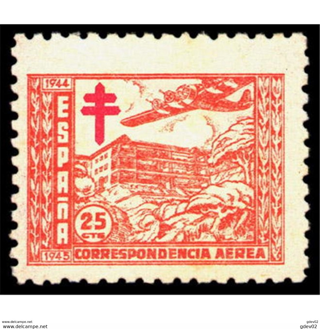 ES988STV-LTV***988STAN.Spain.Espagne .PRO TUBERCULOSOS.Cruz De Lorena.1943.(Ed 988**) - Other & Unclassified