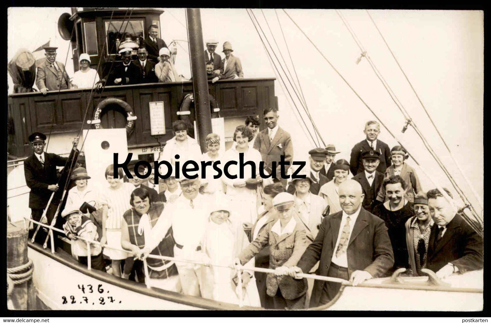 ALTE FOTO POSTKARTE GÖHREN 22.07.1927 RÜGEN DAMPFER SELLIN SASSNITZ Schiff Kapitän Ansichtskarte Cpa Photo AK - Goehren