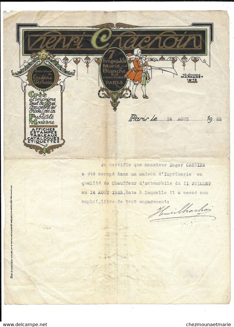 1923 1925 1940 CHAUFFEUR D AUTOMOBILE ROGER CASSINA - LOT DE 7 DOCUMENTS CONCERNANT SON EMPLOI - Automobili