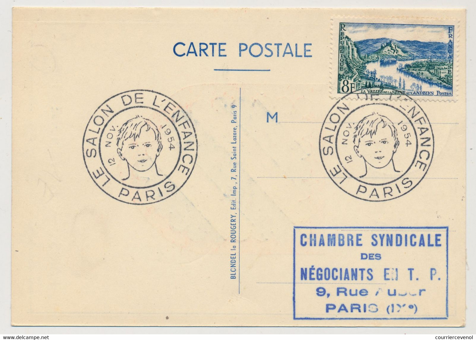 FRANCE - Carte Maximum - Blason Nivernais - Salon De L'Enfance - PARIS 12 Nov 1954 - 1950-1959