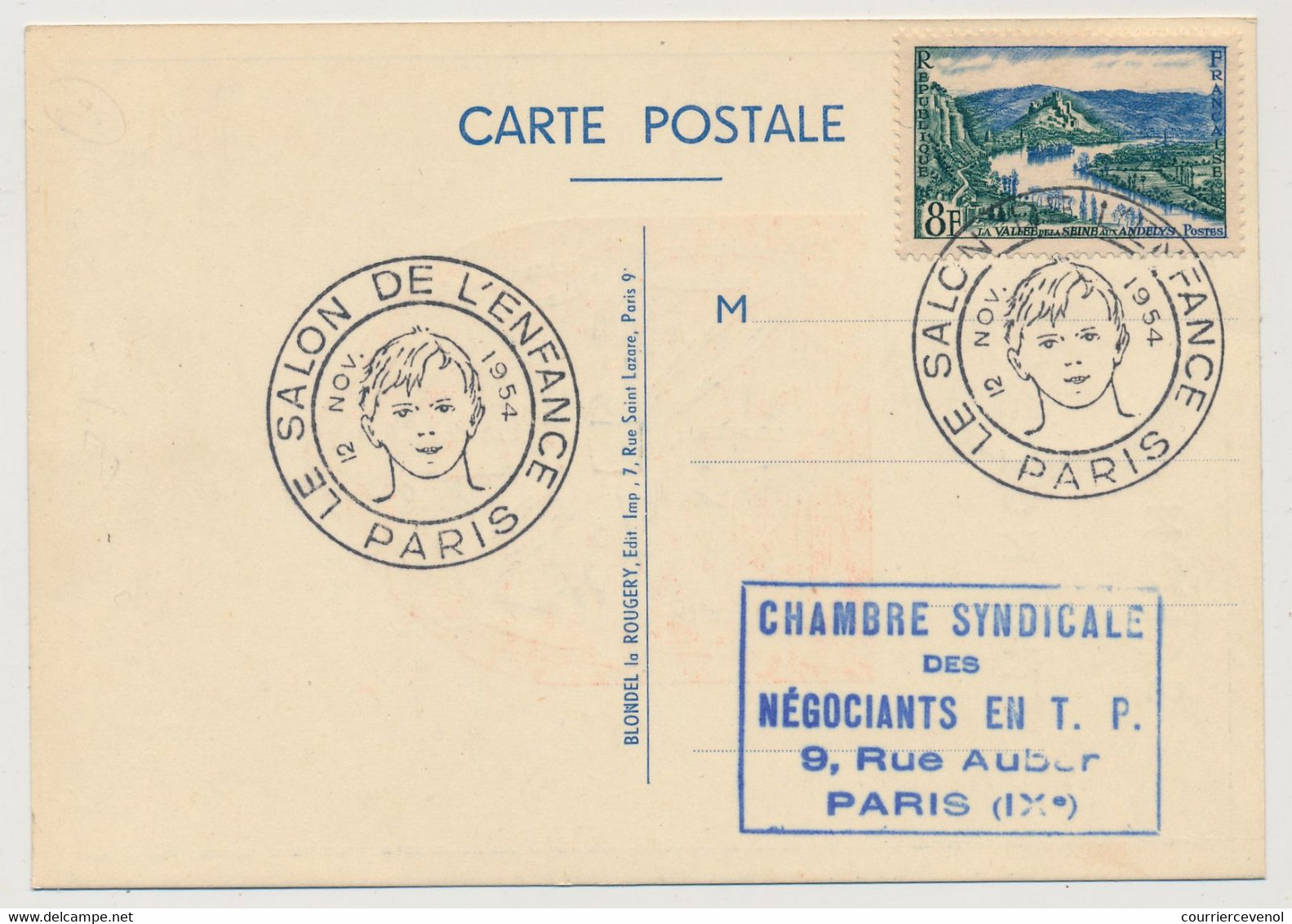 FRANCE - Carte Maximum - Blason Navarre - Salon De L'Enfance - PARIS 12 Nov 1954 - 1950-1959