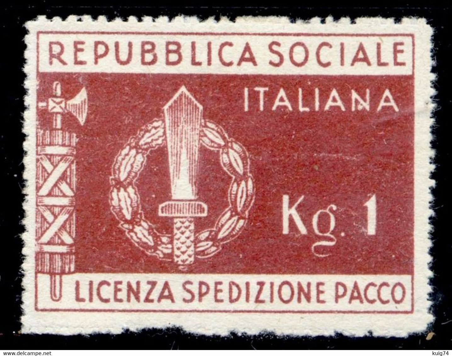 RSI 1944 FRANCHIGIA MILITARE PACCHI N.1 NUOVO SENZA GOMMA BELLO - UNUSED NO GUM FINE - Postal Parcels
