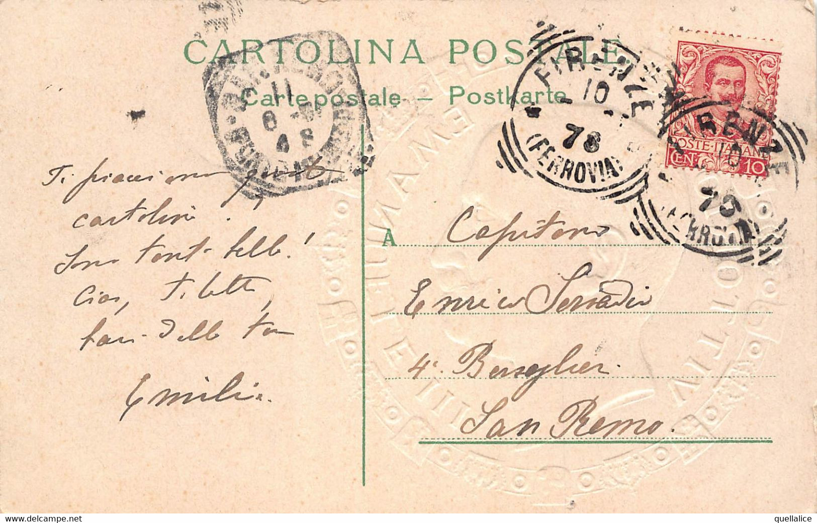 02301 "VITTORIO EMANUELE III"   MEDAGLIA CELEBRATIVA IN RILIEVO. CART SPED 1904 - Familias Reales