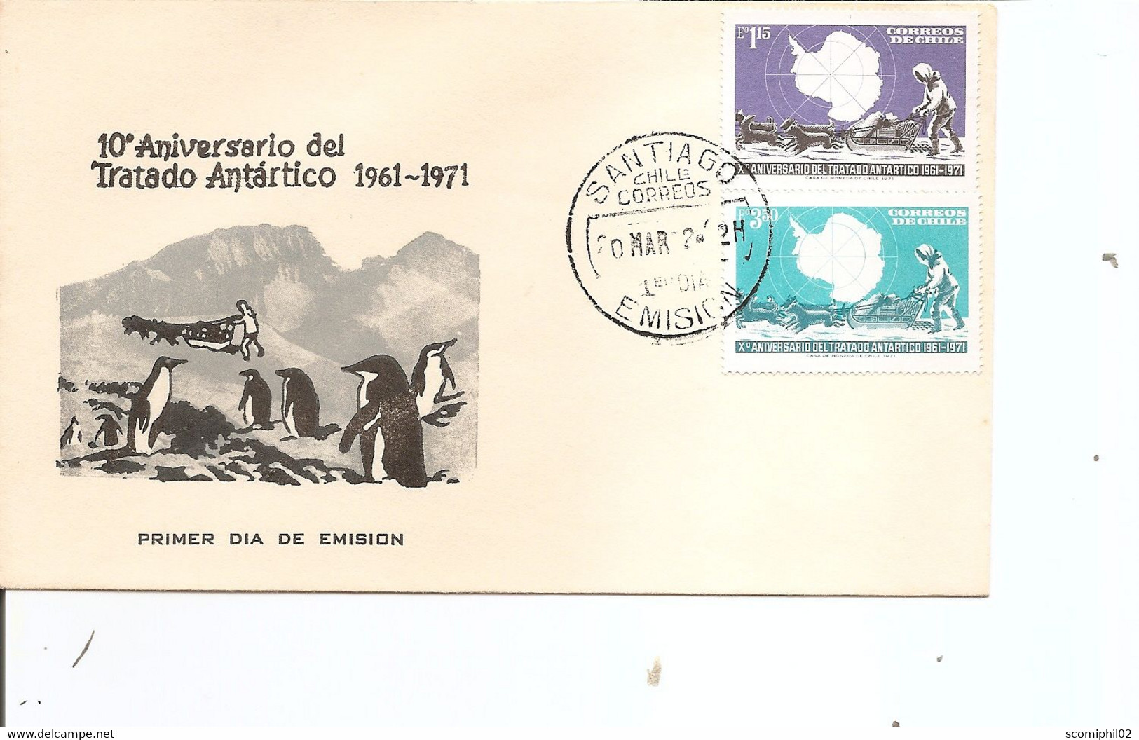 Traités Sur L'Antarctique ( FDC Du Chili De 1971 à Voir) - Antarktisvertrag