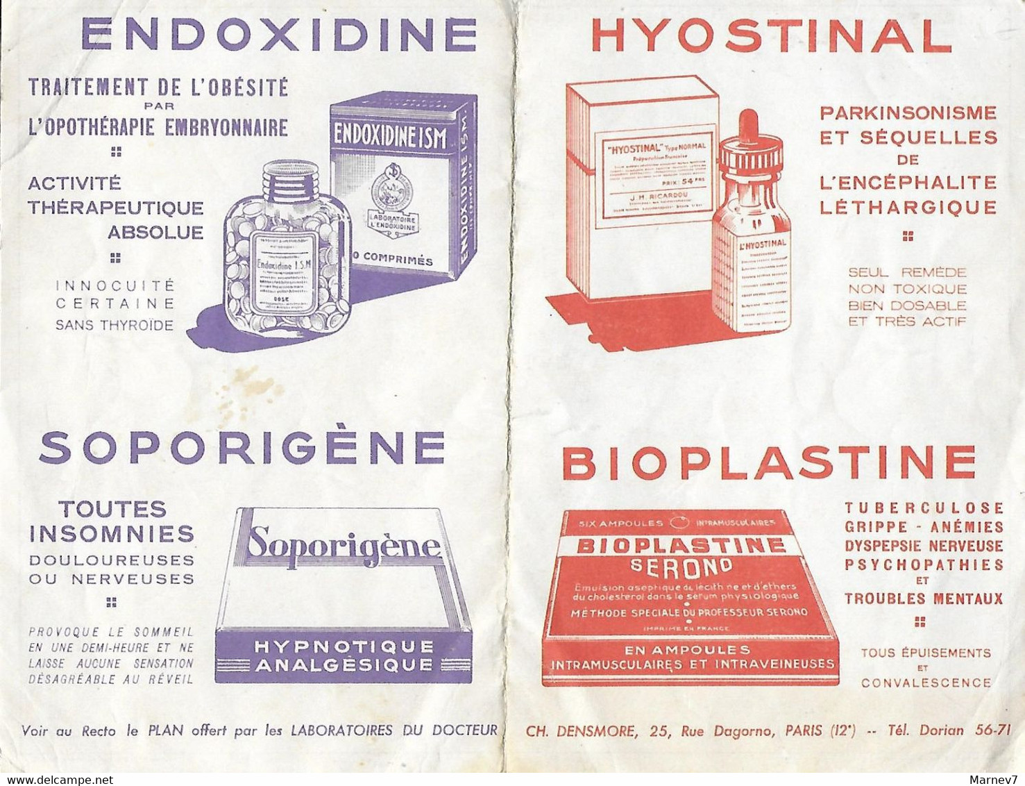 Exposition Internationale 1937 PARIS - Plan Métro - Publicite Hyostinal Bioplastine Endoxidie Soporigène - Dépliants Turistici