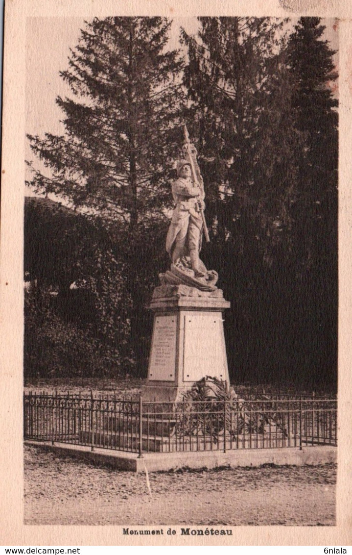 5949 Carte Postale   Monument De MONETEAU  ( Scan Recto-Verso) 89 Yonne - Moneteau