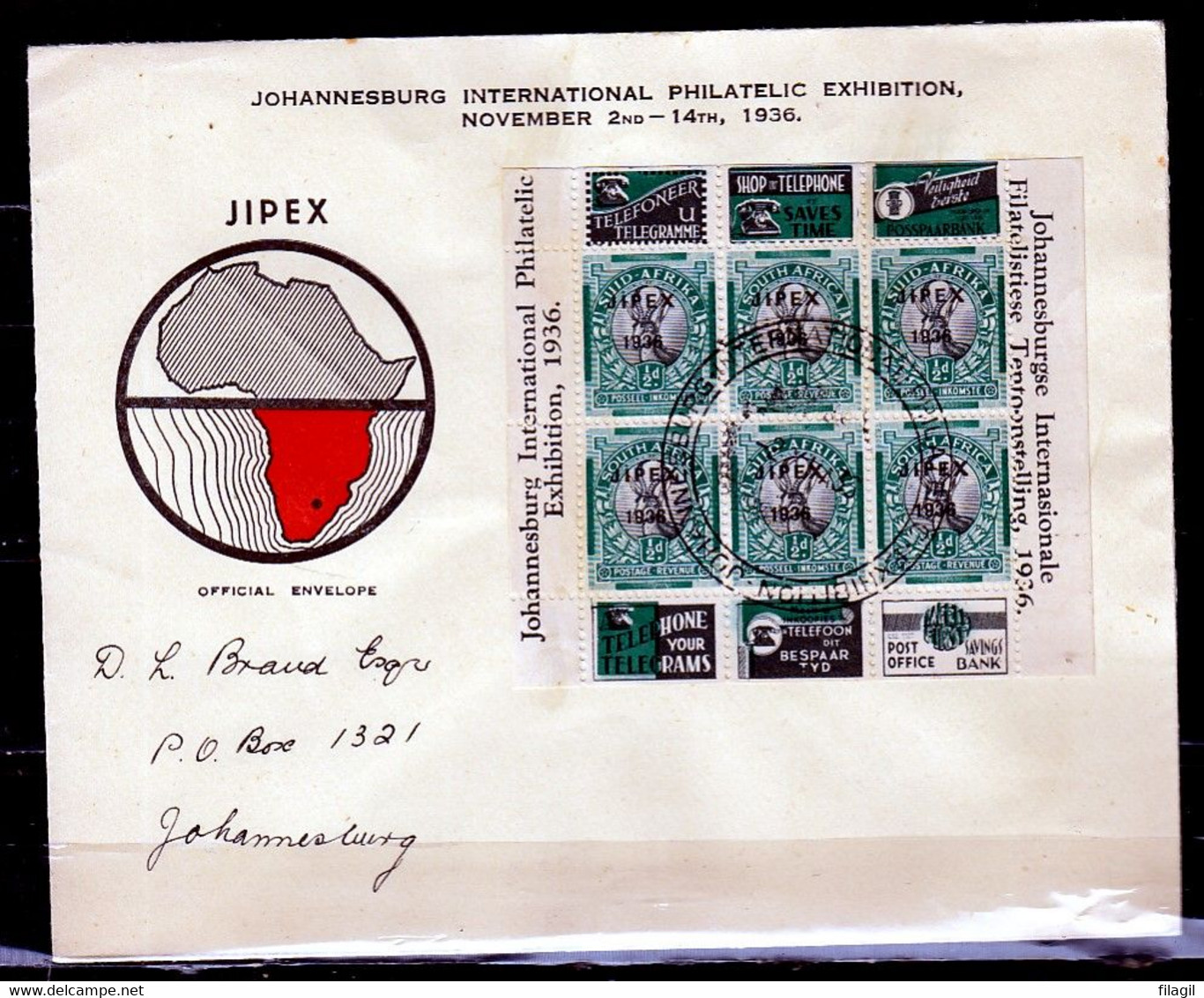 FDC Johannesburg International Philatelic Exhibition Naar Johannesburg - Storia Postale