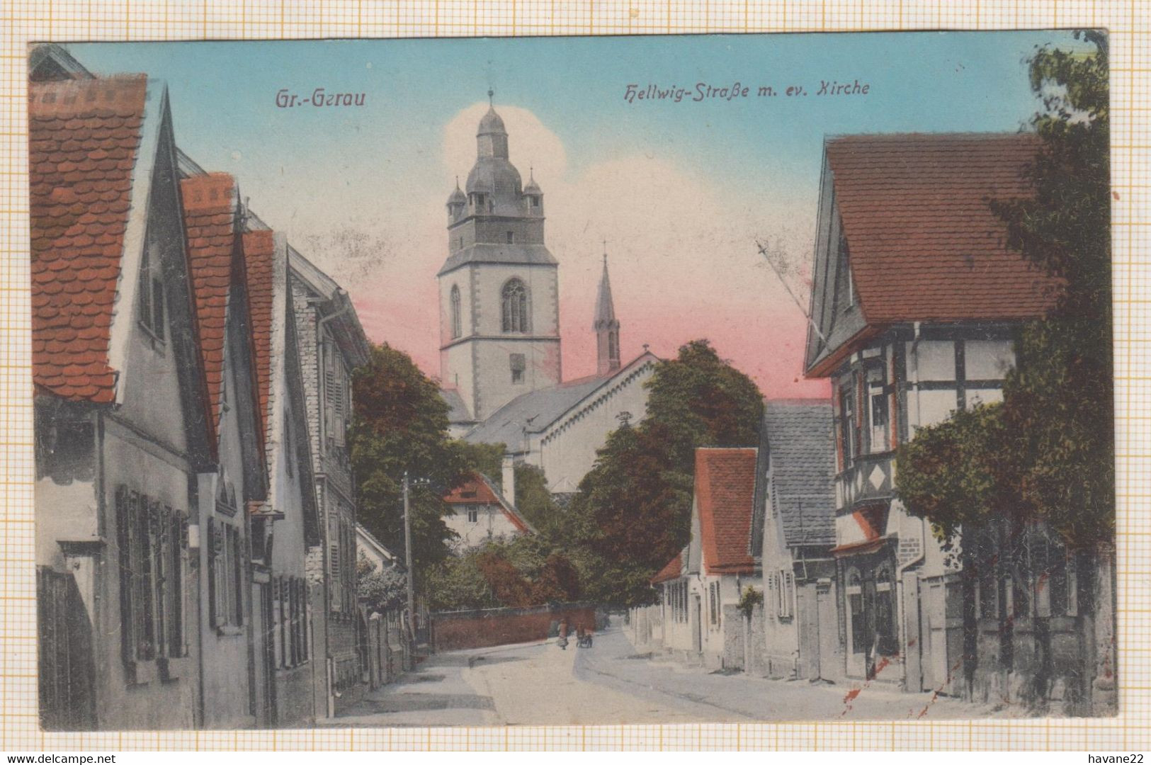 20A3029 Gr. Gerau - Hellwig-StraBe Mit Evangel. Kirche - Gross-Gerau