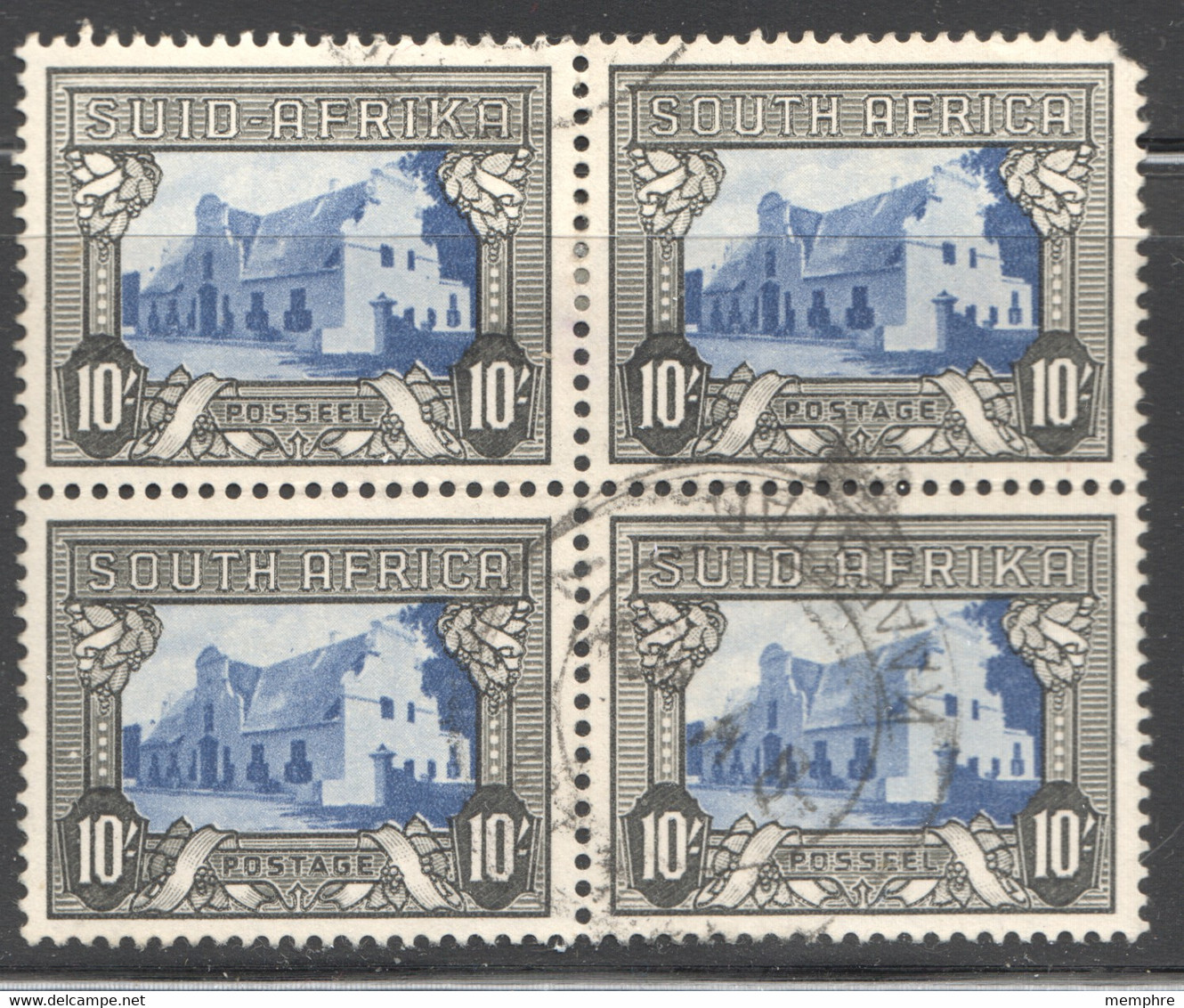 1944   10/- Groot Constantia Block Of 2   Bilingual Pairs SG 64ca   Used - Gebruikt