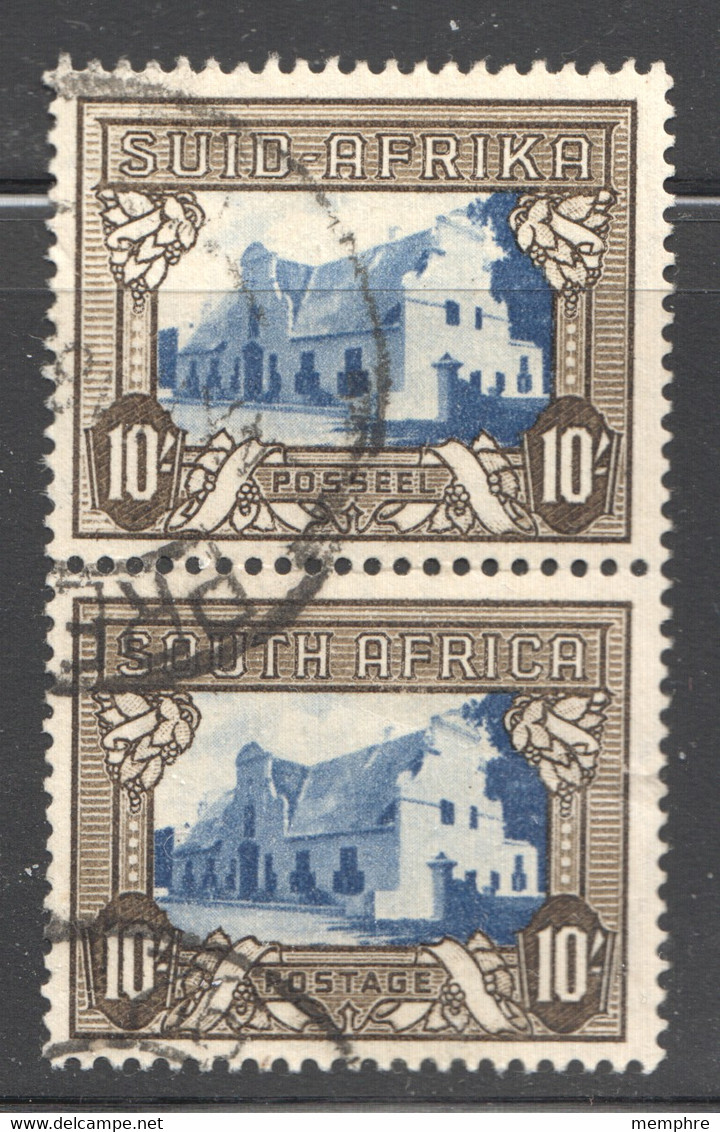 1939   10/- Groot Constantia  Vertical  Bilingual Pairs SG 64c  Used - Used Stamps