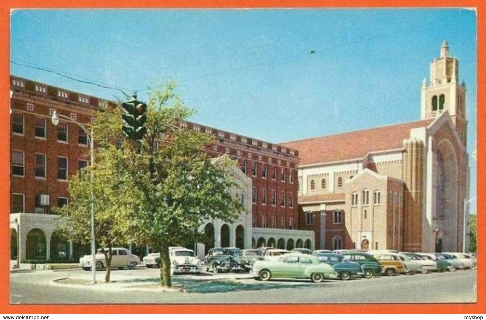 US004, * ABILENE TEXAS *  FIRST BAPTIST CHURCH * With BIG CARS * SENT To DENMARK With 2 STAMPS 1962 * - Abilene