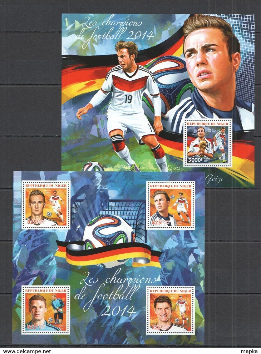 ST2738 2014 NIGER SPORT FOOTBALL WORLD CUP CHAMPIONS GERMANY KB+BL MNH - 2014 – Brazilië