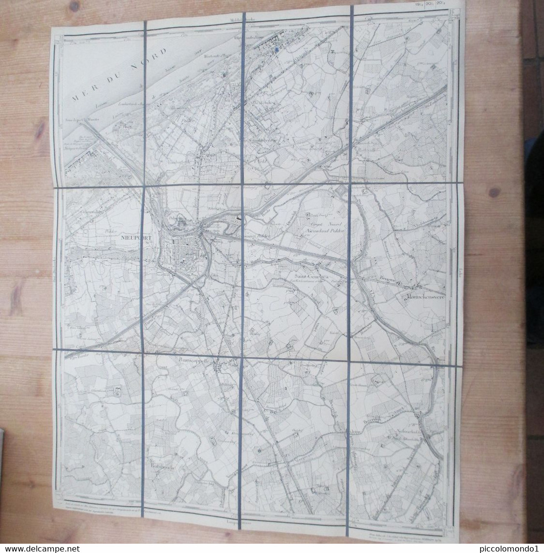 Westkapelle Oostkerke Linnen Kaart Militaire 45 Op 60 Cm - Geographical Maps