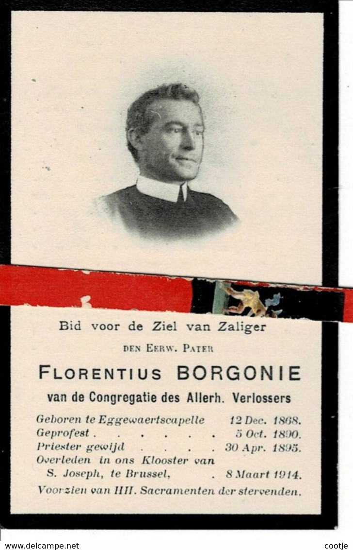 Florentius Borgonie ( Pater ) O Eggewaertscapelle 1868  + Brussel 1914 - Andachtsbilder