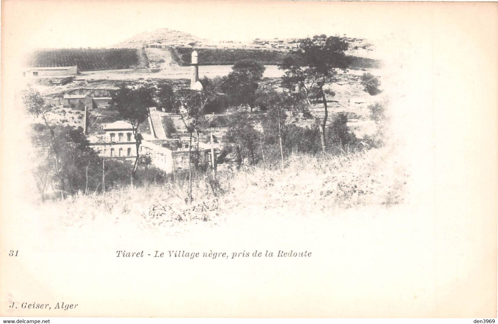 Algérie - TIARET - Le Village Nègre Pris De La Redoute - Précurseur, Carte-Nuage - Tiaret