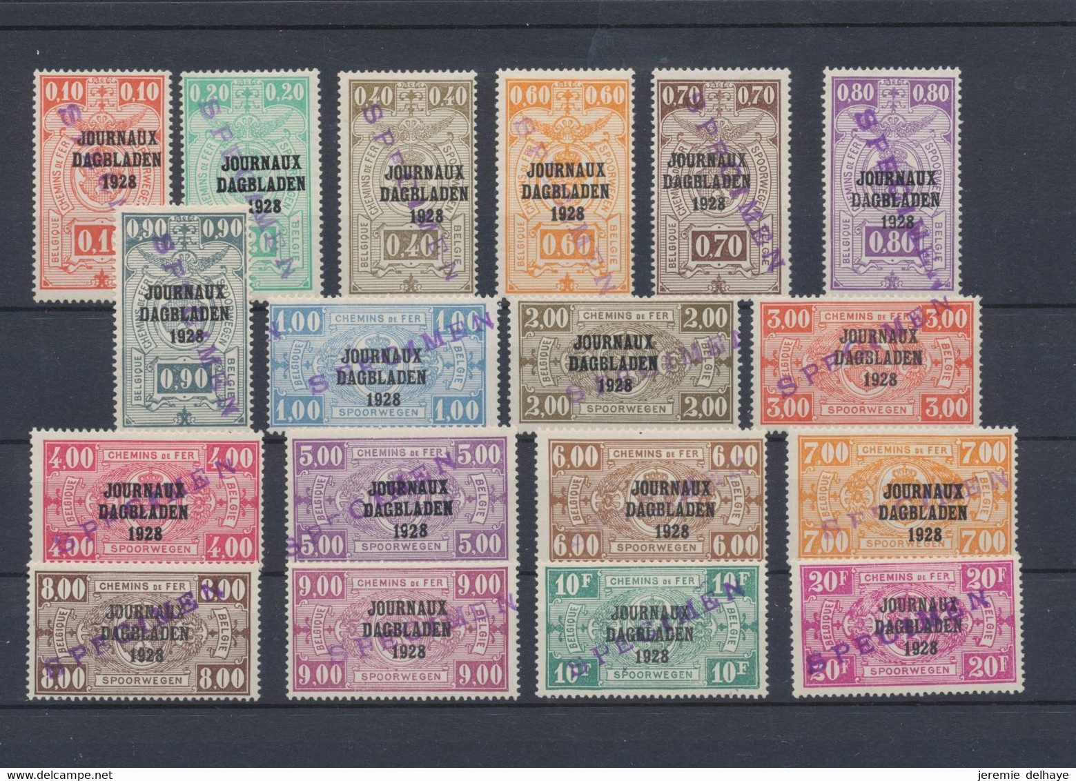 Timbres Pour Journaux - JO1 à 18* En Fine Charnières (MH) + Surcharge SPECIMEN En Violet. Superbe ! - Dagbladzegels [JO]