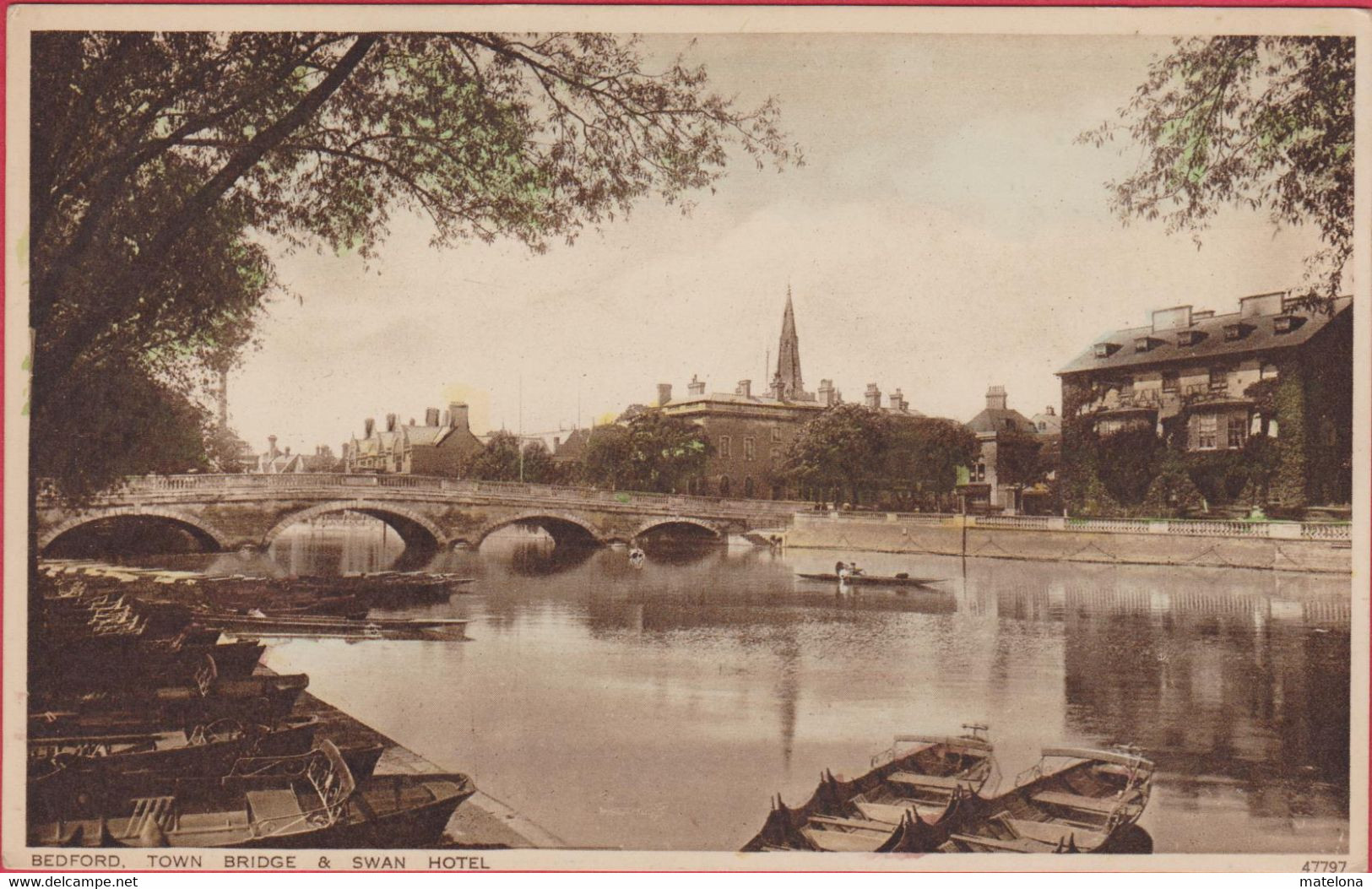 ANGLETERRE BEDFORDSHIRE BEDFORD TOWN BRIDGE & SWAN HOTEL - Bedford