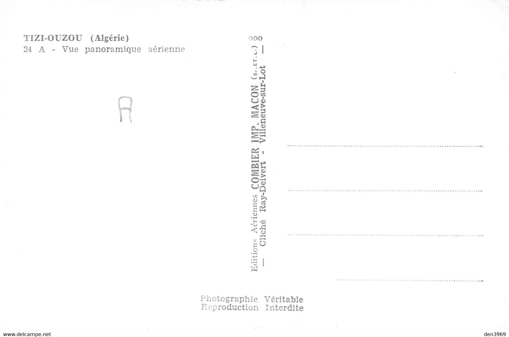 Algérie - TIZI-OUZOU - Vue Panoramique Aérienne - Cliché Ray. Delvert, Villeneuve-sur-Lot - Tizi Ouzou