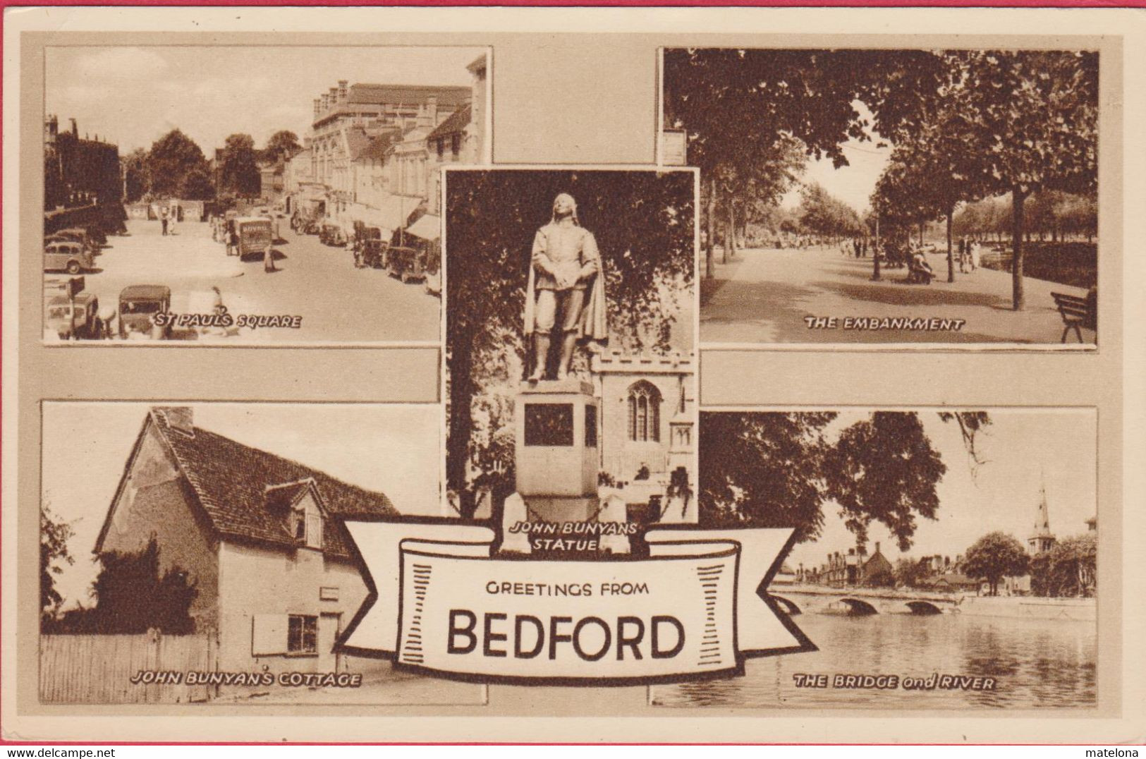 ANGLETERRE BEDFORDSHIRE GREETINGS FROM BEDFORD - Bedford