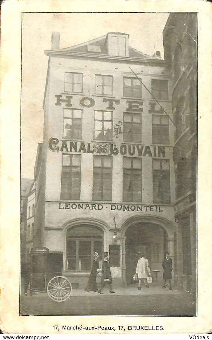 033 713 - CPA - Belgique - Bruxelles - Hotel Du Canal De Louvain - 17, Marché-aux-Peaux - Avenues, Boulevards