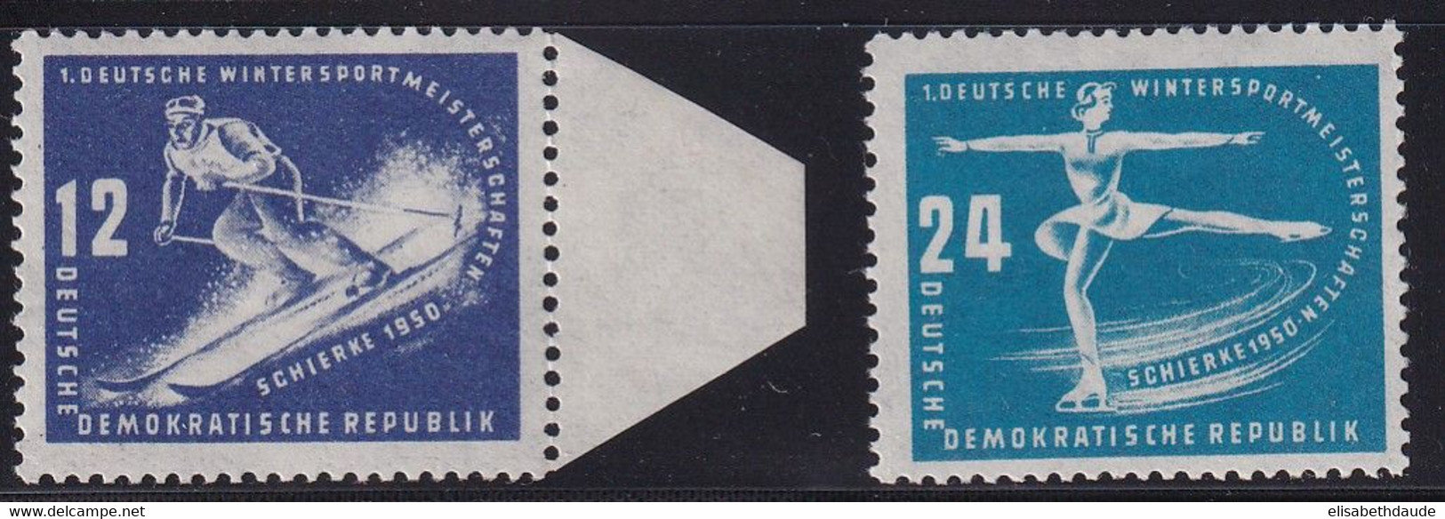 DDR -  1950 - YT N° 3/4 ** MNH  - COTE = 22 EUR - SKI - Neufs