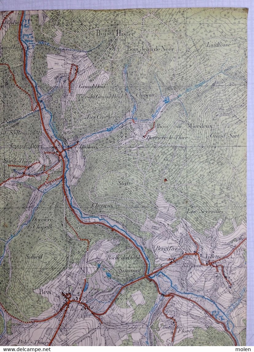 Situation 1924 BRA Lierneux CARTE D ETAT MAJOR 55/3 MANHAY GRANDMENIL MALEMPRE VAUX-CHAVANNE LES-VILLETTES JEVIGNE S730 - Lierneux