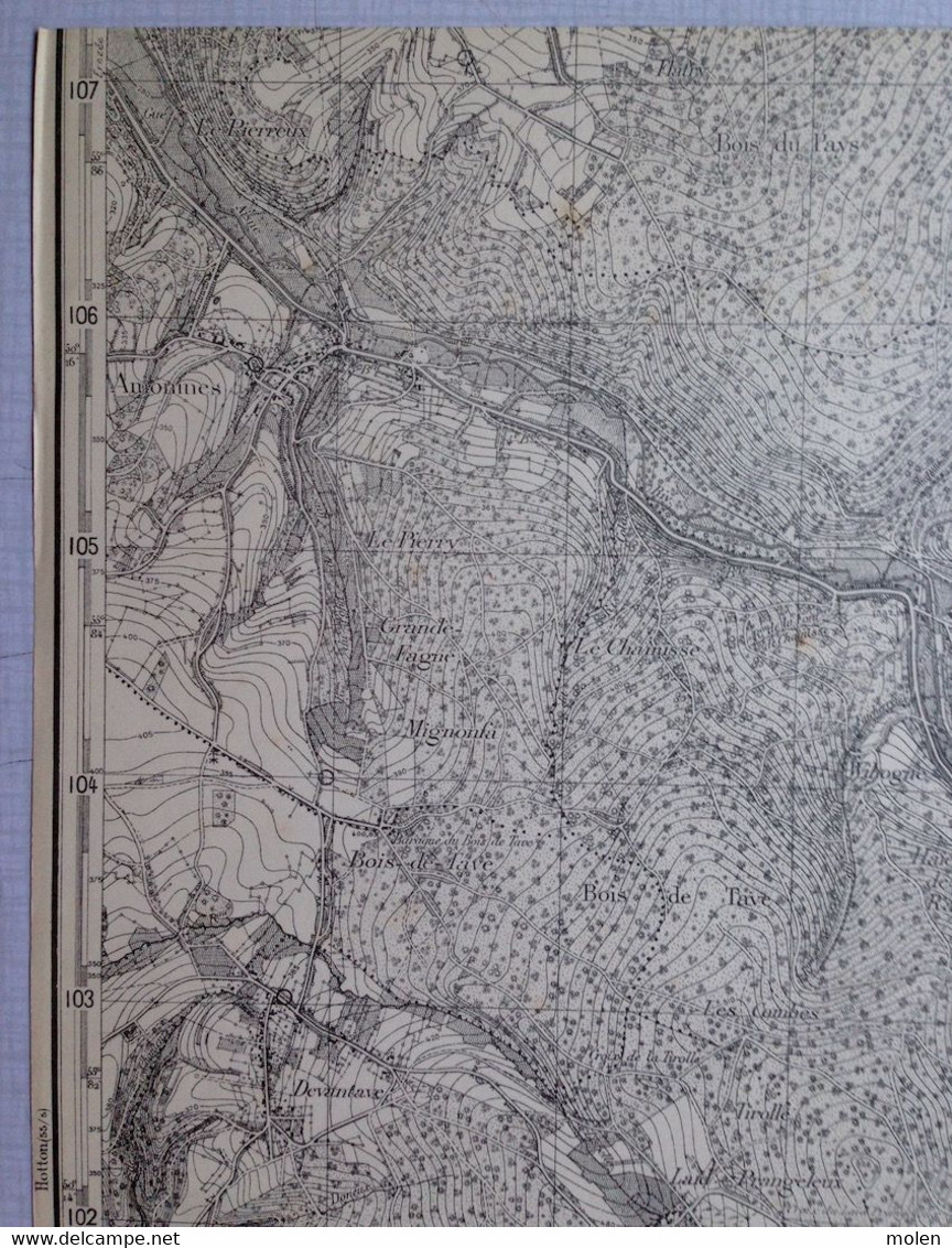 Situation1923 DOCHAMPS Manhay CARTE D ETAT MAJOR 55/6 SAMREE CIELLE DEVANTAVE AMONINES FREYNEUX LAMORMENIL FECHEREU S729 - Manhay