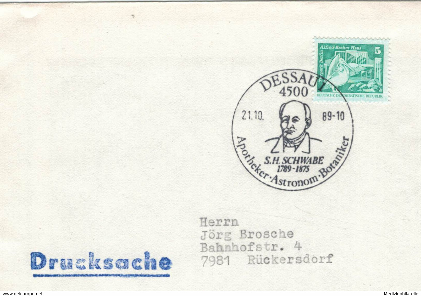 Samuel Heinrich Schwabe War Ein Deutscher Astronom Apotheker Botaniker  - Dessau 1989 Drucksache - Pharmacy